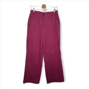Vintage 90s Jeanology cranberry red wide leg high waisted jeans 14